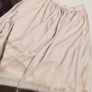 Midi length silver sparkly skirt